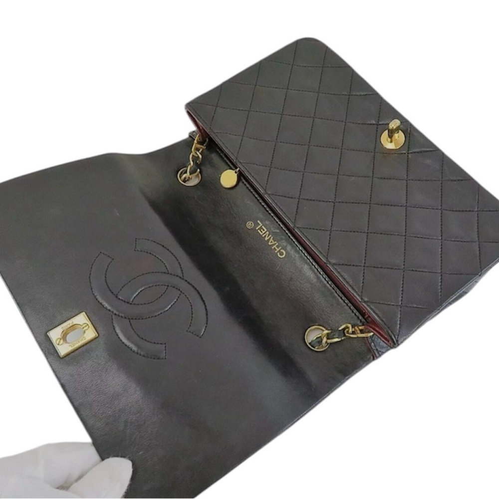 ❌SOLD❌ Chanel Vintage Black Classic Full Flap Bag Medium - Picture 6 of 9